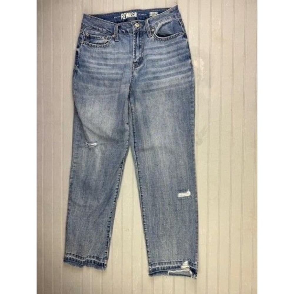 Rewash Size 3 26 Womens Jeans Ankle High Rise Vintage Reunion Stretch Raw Hem